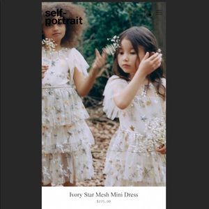 Self-Portrait Ivory Star Mesh Mini Dress NWT